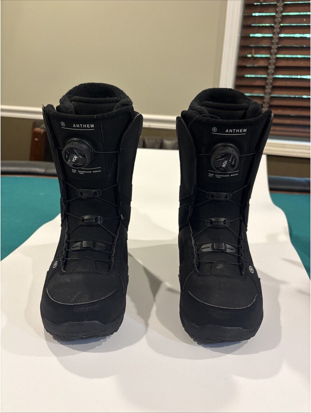 RIDE Anthem Men's Snowboard Boots Size 9.5 Black BOA Dial